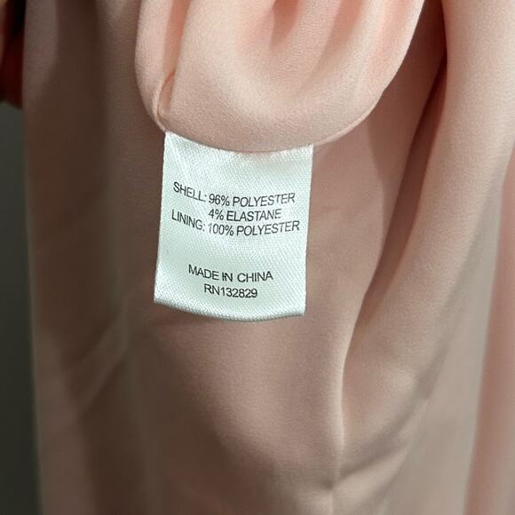 Lovers & Friends Satin Pink Blush Ruffle Twist Maxi Dress Gown Size Large - Picture 8 of 8